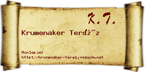 Krumenaker Teréz névjegykártya